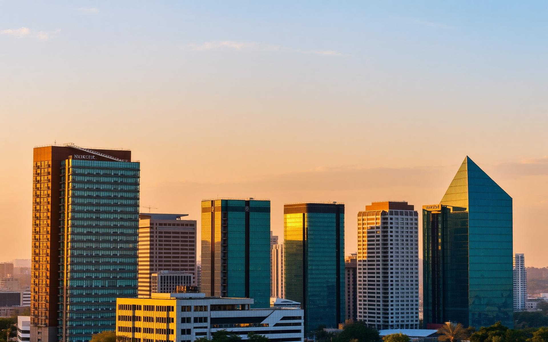 Nairobi skyline at golden hour